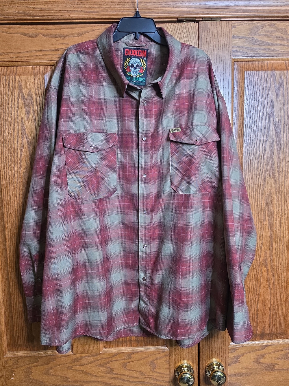 DIXXON "The Juarez" Red and Green Plaid Long-Sleeve 5XL